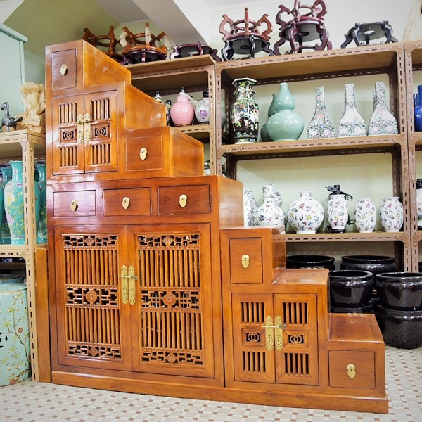 Solid Wood Tansu Step Cabinet Sum Ngai Brass
