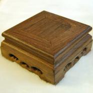 Square Wooden Stand with Openwork Design